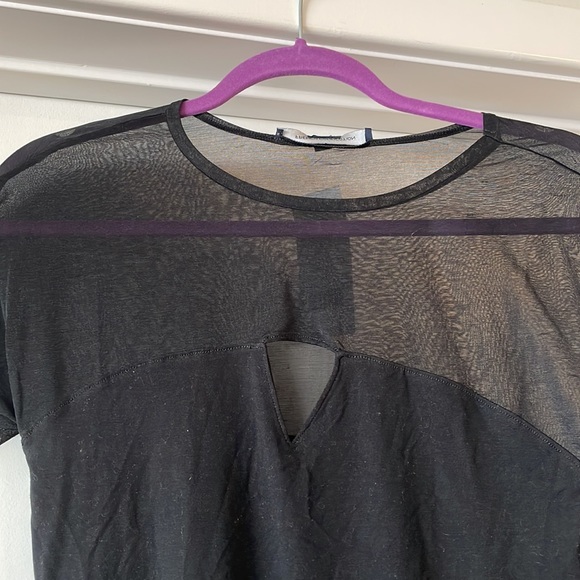 French Connection Black Mesh Top - Picture 8 of 9